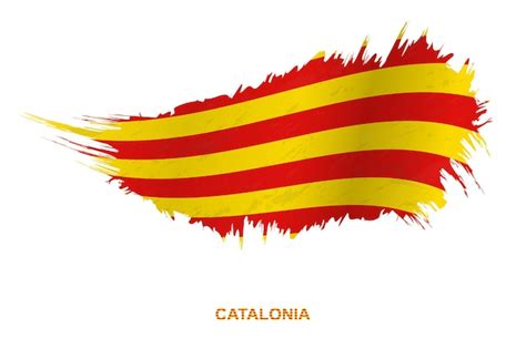 Premium Vector Flag Of Catalonia In Grunge Style With Waving Effect