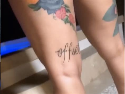 Cardi B Reveals HUGE New Tattoo Of Husband Offset S Name On Her Thigh