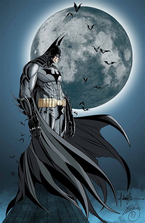 Batman Full Moon Art Comics Dc Hd Phone Wallpaper Peakpx