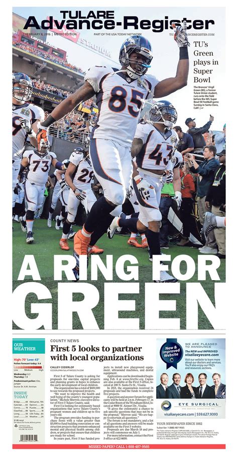 Super Bowl 50 The Newspaper Front Pages In Pictures Sport The