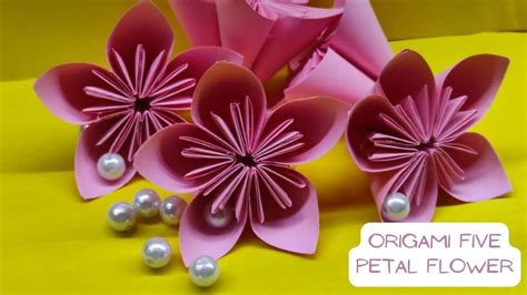 How To Make Origami Paper Flower Origami Five Petal Flower Easy