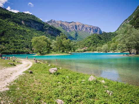 Lake Tenno Surrounded By Italian Alps Editorial Photo Image Of
