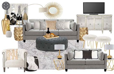 Glam Living Room Living Room Decor Gray Gold Living
