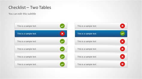 Checklist Tables For Powerpoint Slidemodel