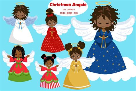 African American Angels Clipart Christmas Clipart