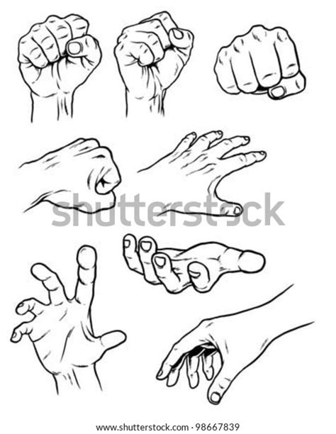Hand Poses Stock Vector Royalty Free 98667839 Shutterstock