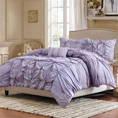 Light Purple Ruffled Bedding Set Purple Bedroom Ideas With Images