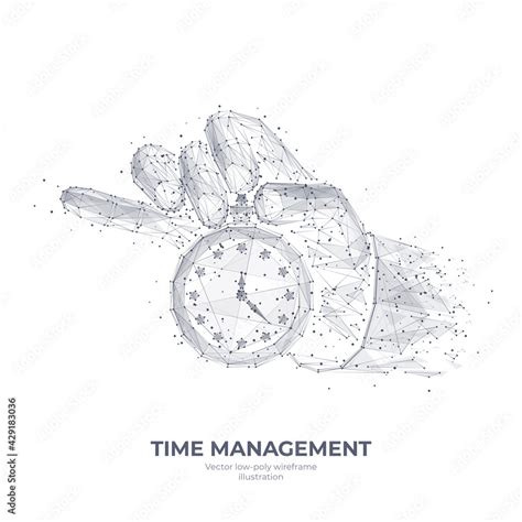 3d Hand Holding Clock Or Stopwatch Isolated In White Time Management