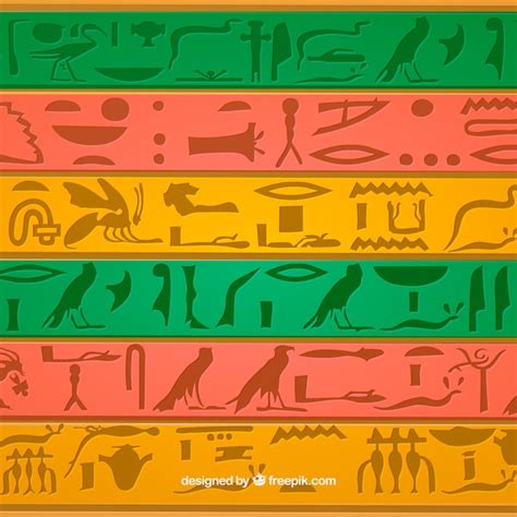 Free Vector Ancient Egypt Hieroglyphics Background With Flat Design