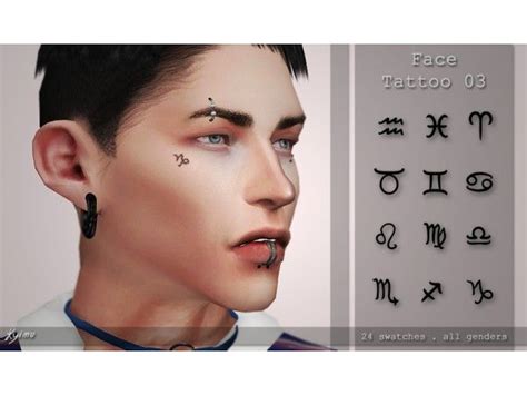 The Sims 4 Face Tattoo 03 By Quirkykyimu Sims 4 Tattoos Sims 4 Sims