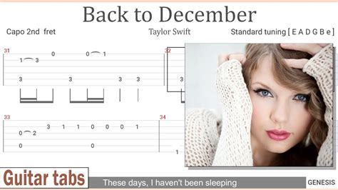 Taylor Swift Back To December Guitar Tabs Lyrics Youtube