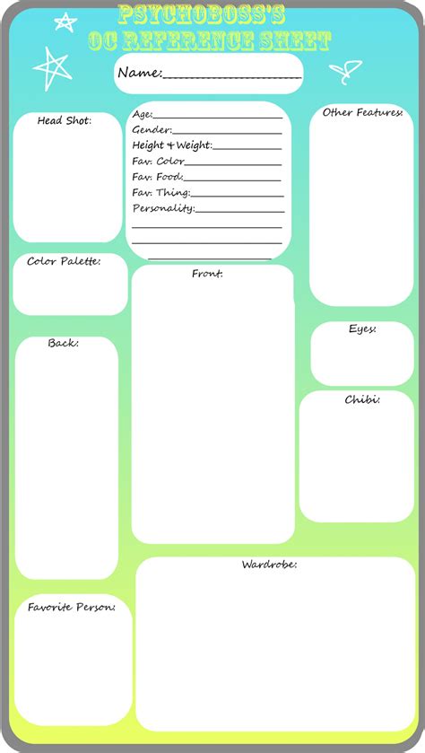 Reference Sheet Template Oc