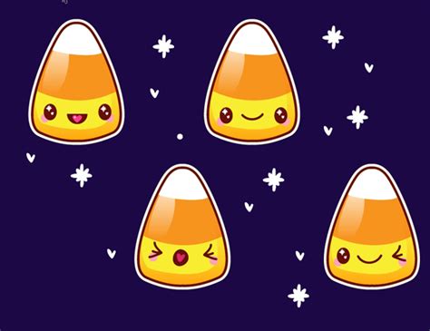 How To Make A Quick Kawaii Candy Corn Pattern For Halloween