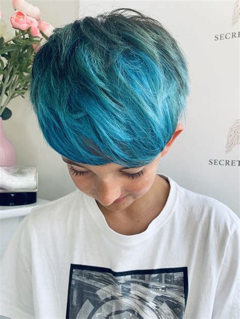 Blue Hair For Boy Boy Hairstyles Blue Hair Hair Color