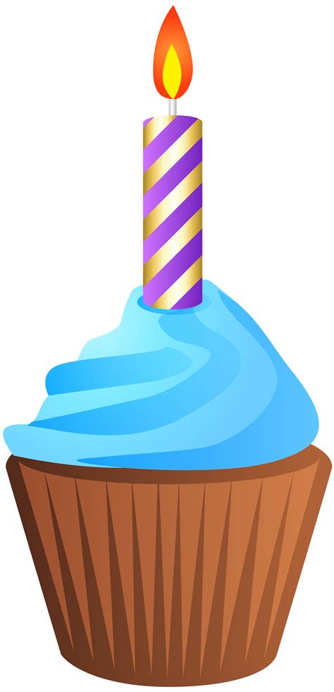 Muffin Birthday cake Clip art - Birthday Muffin with Candle Transparent PNG Clip Art Image png ...