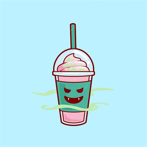 Premium Vector Evil Vampire Strawberry Smoothies Milkshake Juice With