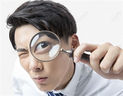 Business Men Observe With Magnifying Glasses In Hand Men Magnifying