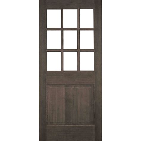 Douglas Fir Farmhouse Exterior Door With 9 Lite Window Exterior Doors