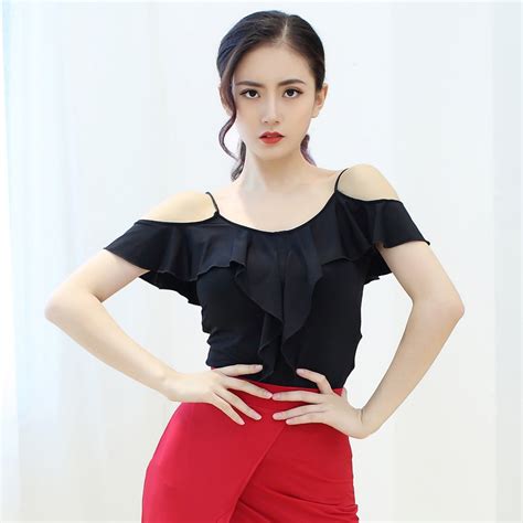 New Female Latin Dance Dress Adult Top New Style Sling Lace Dance Skirt Sexy Dance Practice Club
