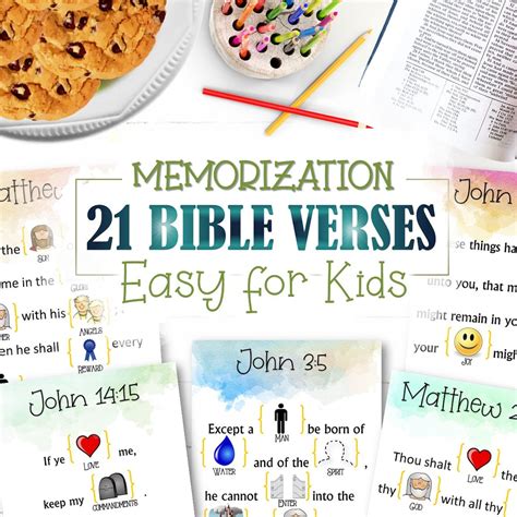 21 Bible Verses For Kids To Memorize Easily Instant Download Etsy Norway
