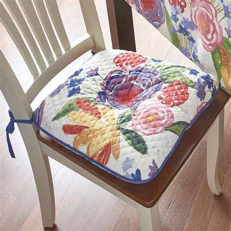 the pioneer woman celia reversible quilted chair pad 16 x 17 multicolor 1 piece walmart