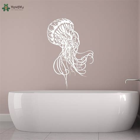 Yoyoyu Wall Decal Bathroom Wall Sticker Jellyfish Ocean Animal
