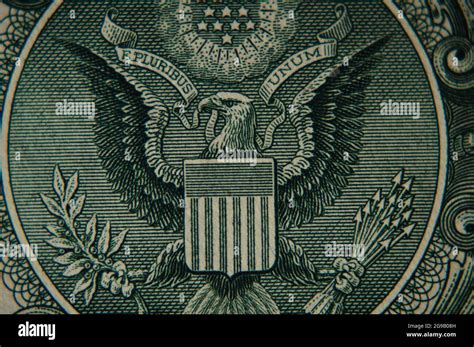 United States Eagle Symbol On A One Dollar Bill Macro Stock Photo Alamy