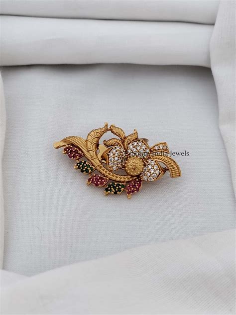 Artificial Jewellery Leaf Design Saree Pin Imitation Jewels