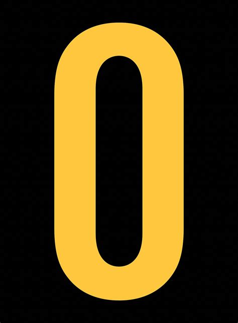 Stranco Inc Reflective Number Label 0 Reflective Yellow On Black 2 1