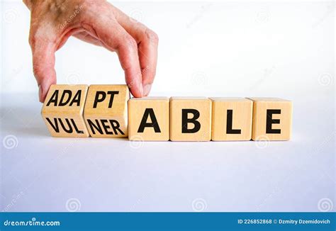 Adaptable Or Variable Symbol Businessman Turns Wooden Cubes And