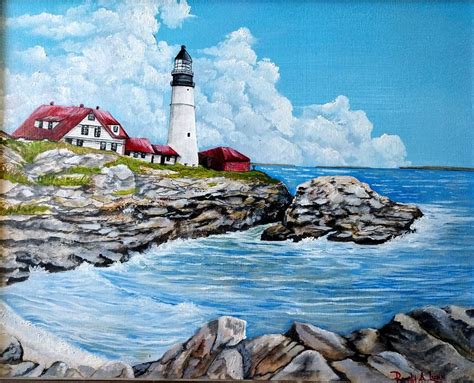 Portland Head Lighthouse Painting By Ronald Lunn Fine Art America