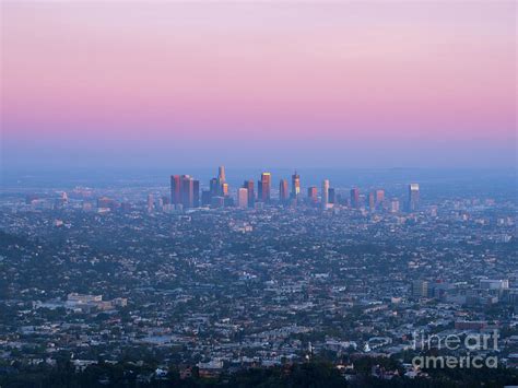 Downtown Los Angeles Skyline At Sunset Photograph By Konstantin
