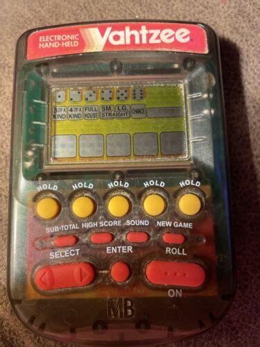 1995 Vintage Milton Bradley Mb Electronic Hand Held Yahtzee Game Clear