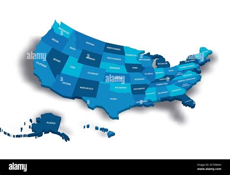 mapa de estados unidos de américa ee uu con abreviaturas postales estatales mapa vectorial