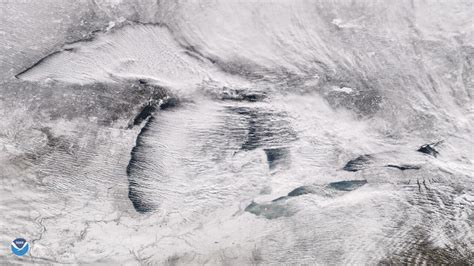 Satellite Video Shows Ice Forming Moving On Lake Superior
