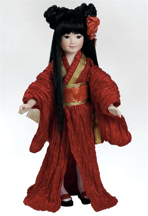 Japanese Doll Miyoko Asian Porcelain Doll Stands 145 Inches
