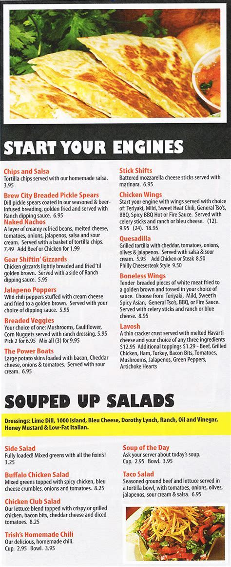 Thinking about opening a sports bar? The Garage Sports Bar & Grill Delivery Menu - With Prices ...