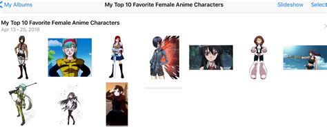 top 10 favorite female anime characters [obsolete] by d34dp00lf4n on deviantart