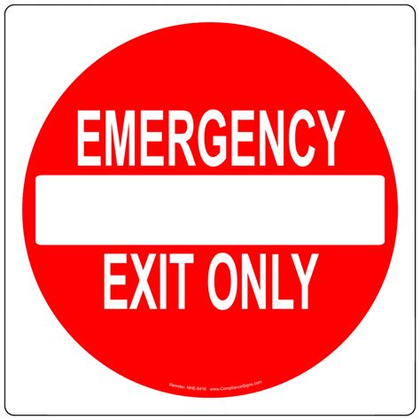 Enter Exit Emergency Exit Emergency Exit Only Sign Glow Red