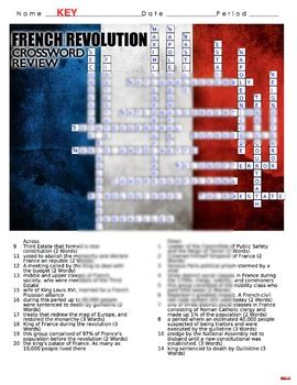 French Revolution Crossword Puzzle Review by Lesson Plan Ninja | TpT