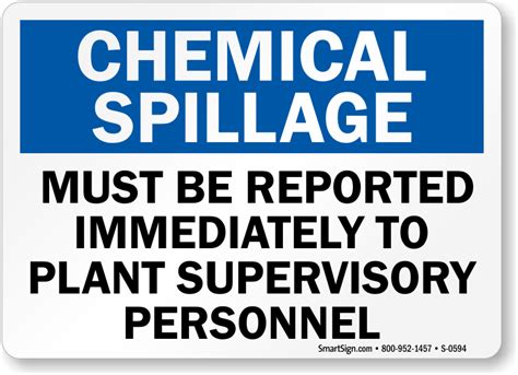 Chemical Spillage Reported Plant Supervisory Personnel Sign Sku S
