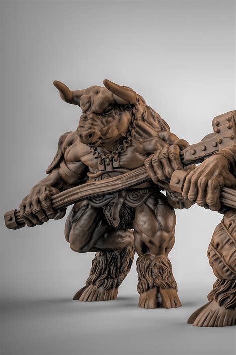 3 Minotaur Double Handed Axes Role Playing Miniatures Miniature Toys