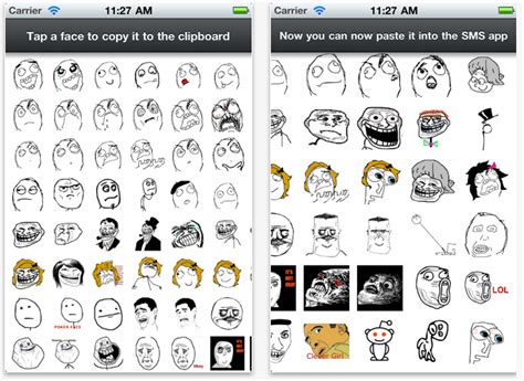 Rage Faces For Iphone And Android For Sms And Email In Ios5 As Seen