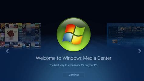 Windows 7 Windows Media Center First Time Startup Intro