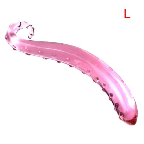 Pink Curved Glass Tentacle Dildos Cute Sissy