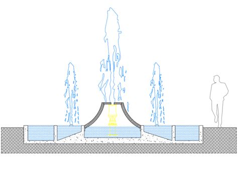 Fountain Front Elevation And Section Details Dwg File Cadbull