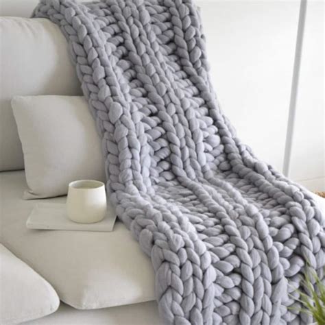 Super Chunky Knit Blanket Chunky Knit Blanket 21 Micron Merino Wool 30