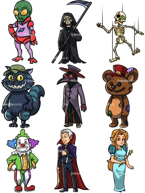 Halloween Characters Cartoon Vector Clipart Friendlystock