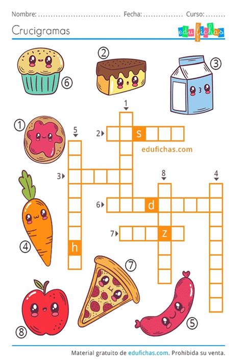 Crucigramas Fáciles Para Niños Materiales Educativos Para Maestras