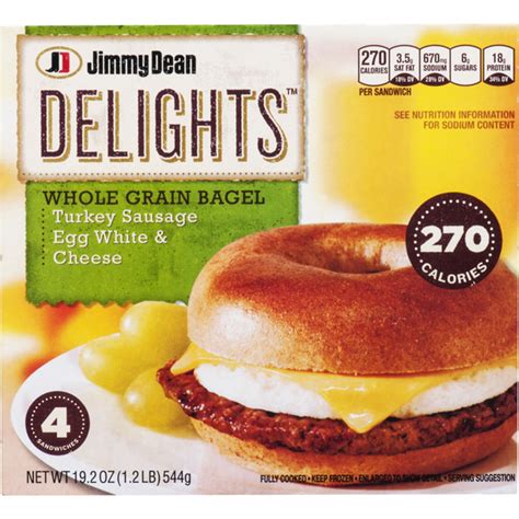 Jimmy Dean Turkey Sausage Egg And Cheese Bagel Sandwiches Each Instacart